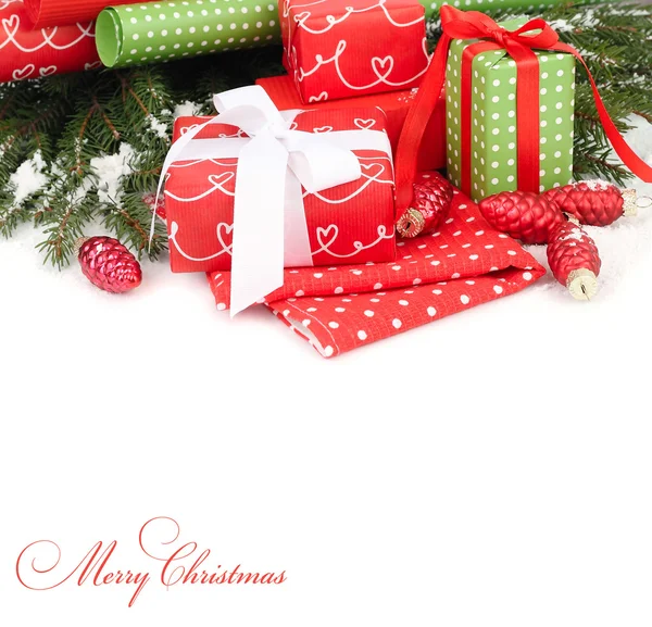 Christmas background with gifts. — Stock Photo, Image