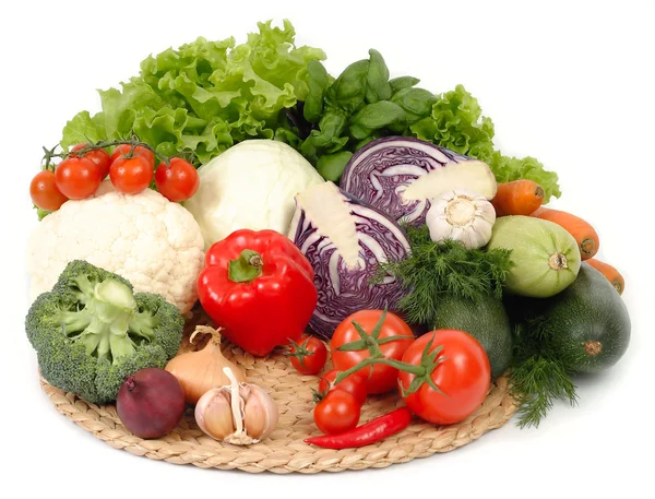 Fresh vegetables on a white background. — Stock Photo, Image