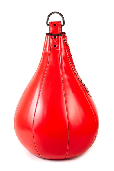 The red punching bag of 16 kg isolated on a white background.