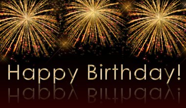 Happy Birthday Fireworks kartı