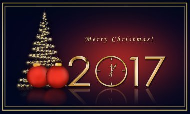 Bir Noel ağacı Noel kartı 2017