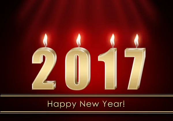 Happy new year 2017 - candles — Stock Photo, Image