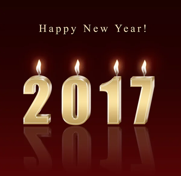 Happy new year 2017 - candles — Stock Photo, Image