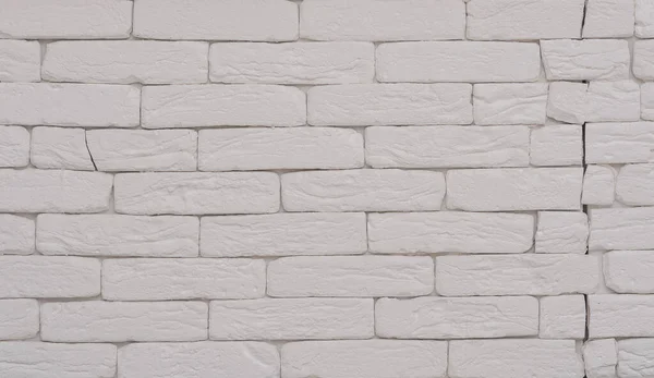 White Brick Wall Crack Copy Space Text — Stock Photo, Image