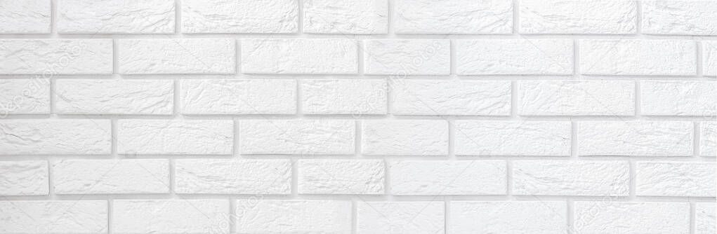 A white brick wall. Copy space for text. Banner