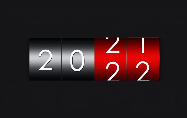 2021 2022 Nedräkning Timer Isolerad Svart Bakgrund Gott Nytt Och — Stockfoto