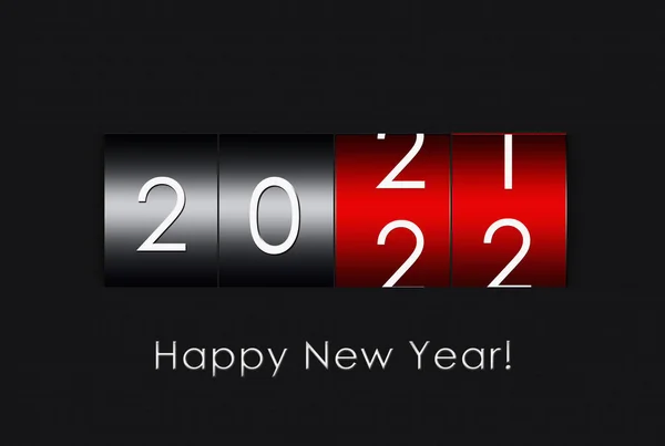 2021 2022 Countdown Timer Isolated Black Background Happy New Year — Stock Photo, Image