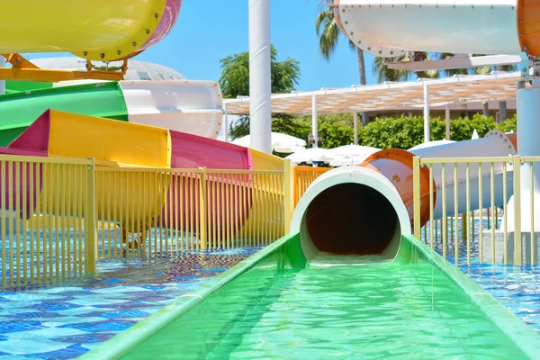 Aquapark Slides Vacation Vacation Concept — Stock Photo, Image