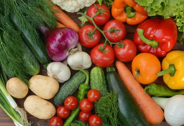 Colorido Conjunto Alimentos Orgánicos Verduras Frescas Crudas Comida Vegetariana Saludable —  Fotos de Stock