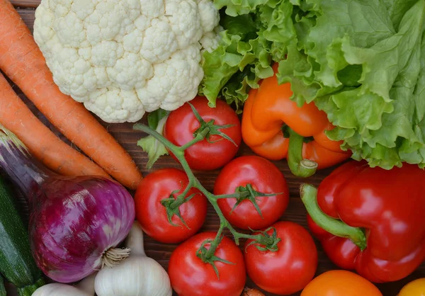 Színes Organikus Ételek Friss Nyers Zöldség Egészséges Vegetáriánus Étel Vegetáriánus — Stock Fotó