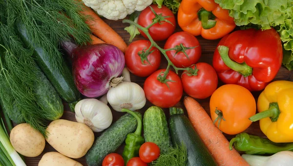 Colorido Conjunto Alimentos Orgánicos Verduras Frescas Crudas Comida Vegetariana Saludable —  Fotos de Stock