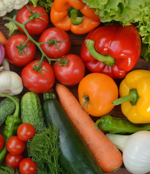 Colorido Conjunto Alimentos Orgánicos Verduras Frescas Crudas Comida Vegetariana Saludable —  Fotos de Stock