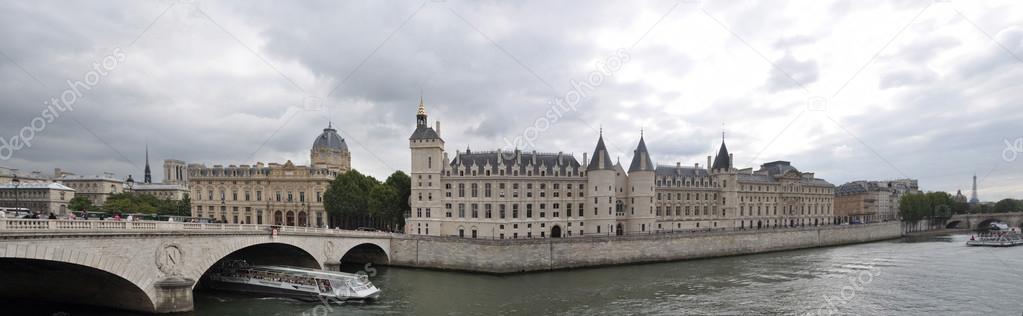 Seine River in Paris, France. Panarama