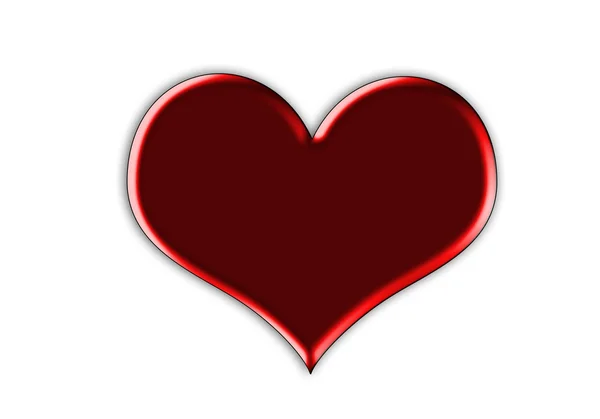 Red heart on a white background — Stock Photo, Image