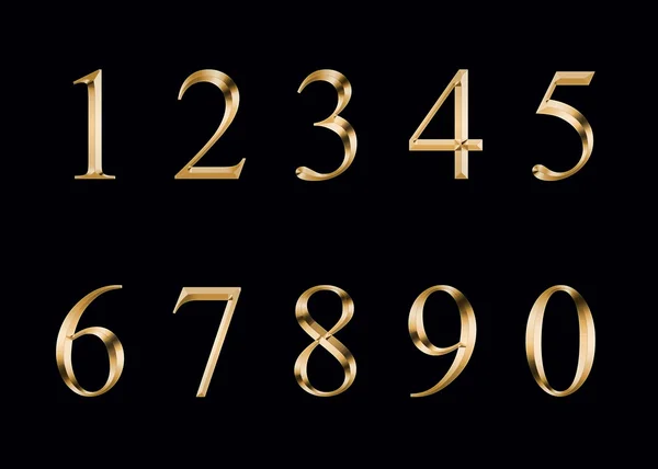 Siyah bir arka plan üzerinde izole altın rakamlar — Stok fotoğraf