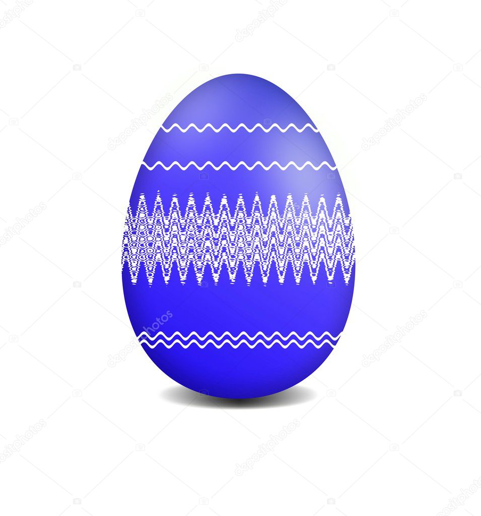 Colorful Easter egg on white background