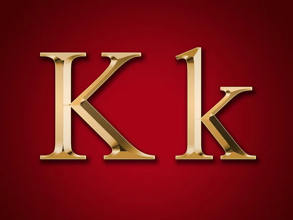 赤の背景に黄金の文字"K" — ストック写真