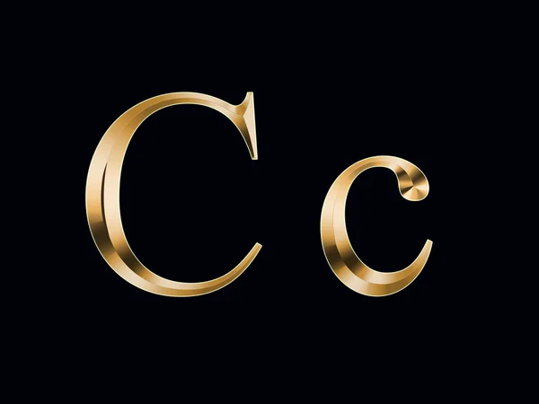 Zlatým písmenem "C" na černém pozadí — Stock fotografie