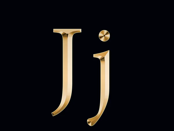 Gold letter "J" on a black background — Stock Photo, Image