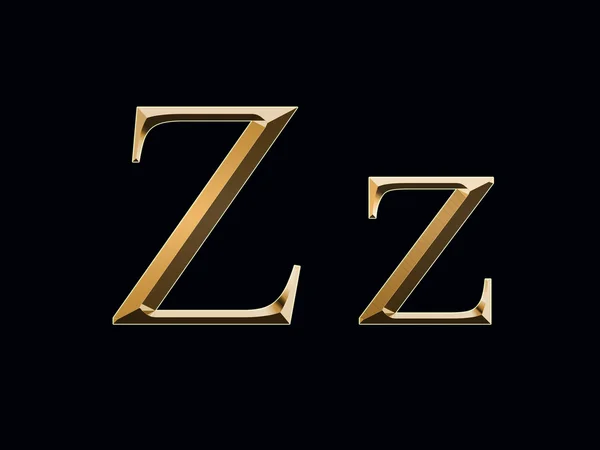 Gold bokstaven "Z" på en svart bakgrund — Stockfoto