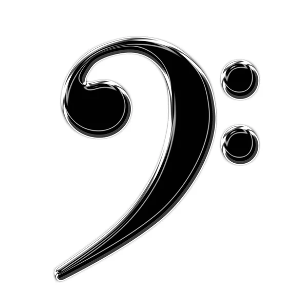 Beyaz zemin üzerine bas nota anahtarı