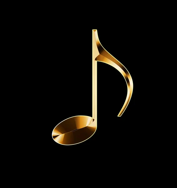 Golden musical note on a black background — Stock Photo, Image