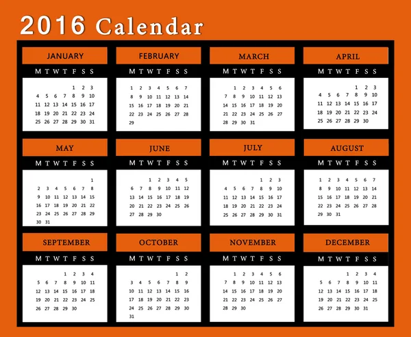 Calendario para 2016 — Foto de Stock