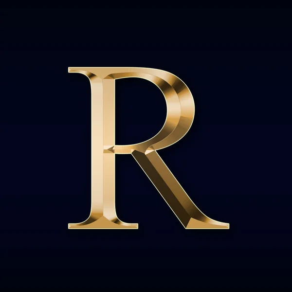 Gold letter "R" on a red background — Stock Photo, Image