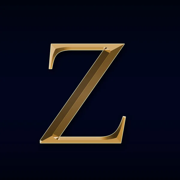 Złote litery "Z" na czarnym tle — Zdjęcie stockowe