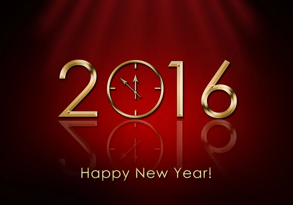 Happy New Year 2016. New Year Clock — Stock Photo, Image