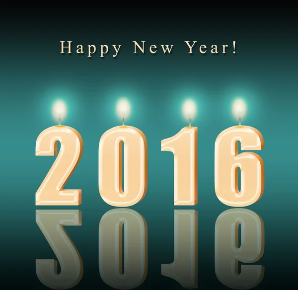 Velas feliz año nuevo 2016 —  Fotos de Stock