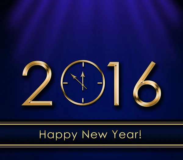 Happy New Year 2016. New Year Clock — Stock Photo, Image