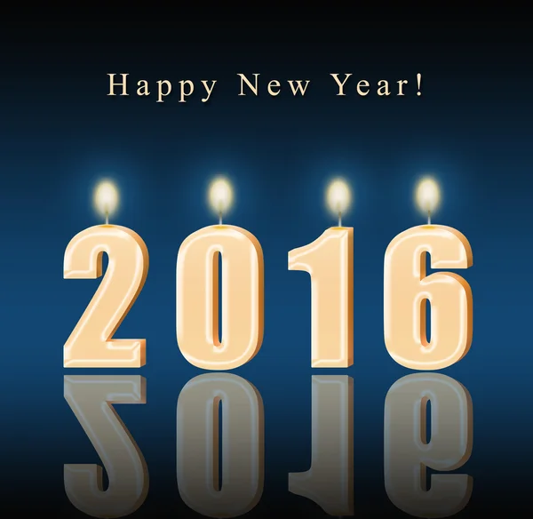Velas feliz año nuevo 2016 —  Fotos de Stock
