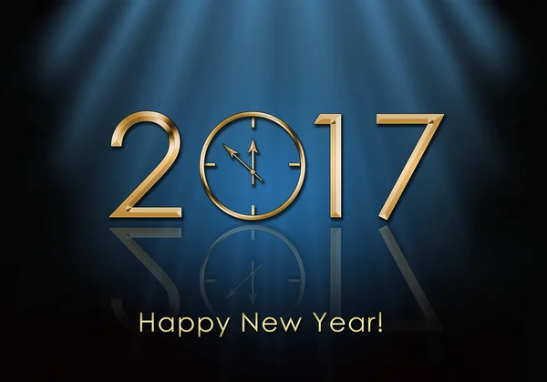 Mutlu yeni yıl 2017. Yeni yıl saati — Stok fotoğraf