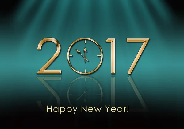 Mutlu yeni yıl 2017. Yeni yıl saati — Stok fotoğraf