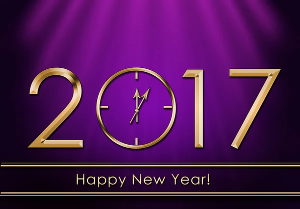 Happy New Year 2017. New Year Clock — Stock Photo, Image