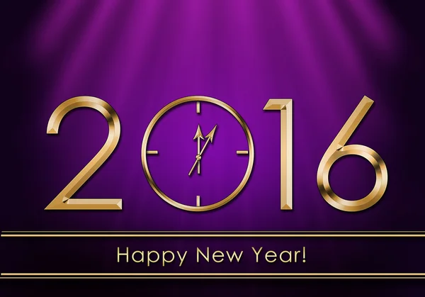 Ευτυχισμένο το νέο έτος 2016. Ρολόι το νέο έτος — Φωτογραφία Αρχείου