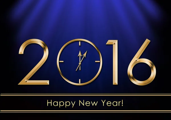Happy New Year 2016. New Year Clock — Stock Photo, Image