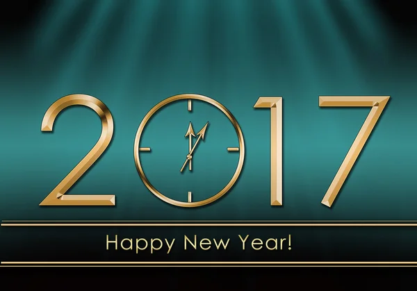 Happy New Year 2017. New Year Clock — Stock Photo, Image