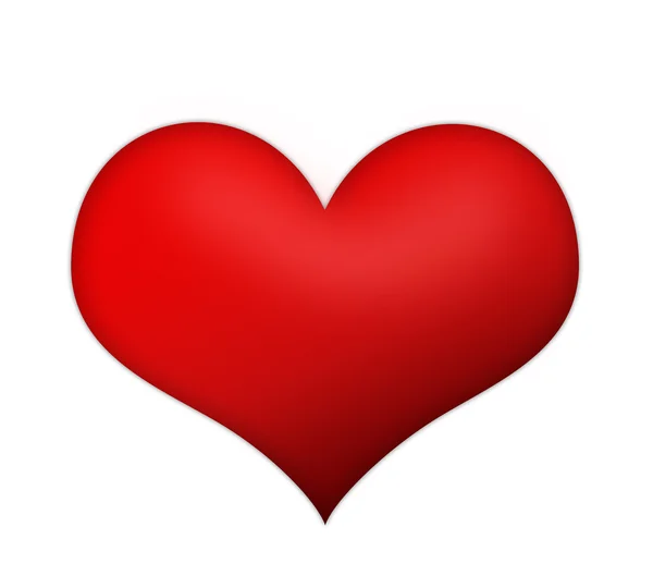 Rött hjärta på en vit bakgrund — Stockfoto