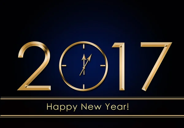 Frohes neues Jahr 2017. Neujahrsuhr — Stockfoto