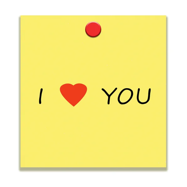 Text I LOVE YOU on the note — Stock Photo, Image