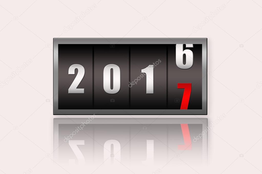 2017 countdown timer  isolated on white background.