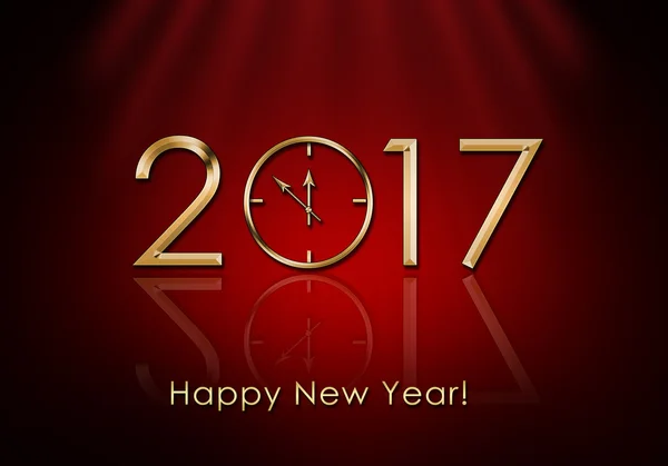 Happy New Year 2017. New Year Clock — Stock Photo, Image