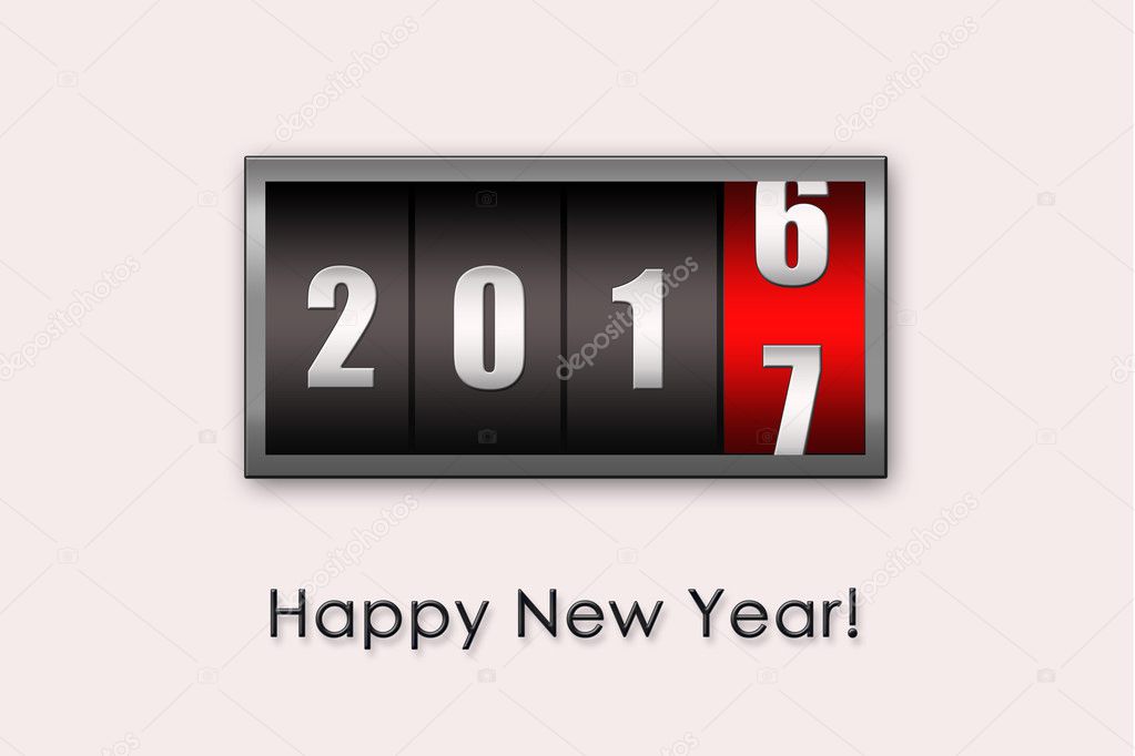 2017 countdown timer  isolated on white background.