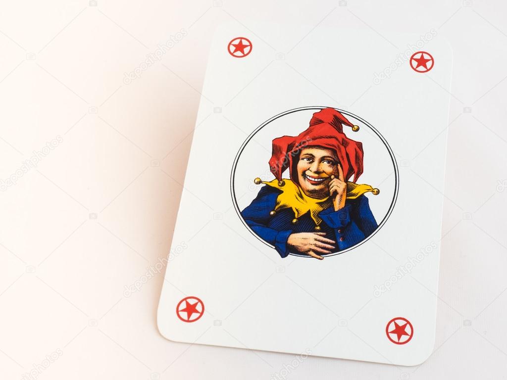 Joker playing cards on white background