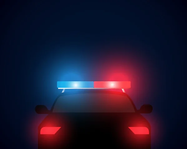 Rear view police car — Stock Vector