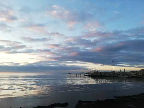 stock image Caspian sea  sunrise autumn November 2020