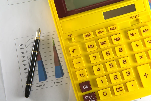 Gele rekenmachine — Stockfoto