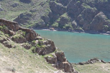 İlkbaharın başlarında Kazakistan 'daki Ili Nehri.